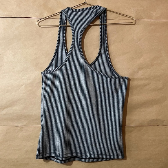 Anine Bing | Kristen Tank Asymmetrical Racerback Ribbed Stripe Tank Top Size M - Picture 7 of 9